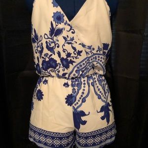 ADORABLE BLUE AND WHITE ROMPER